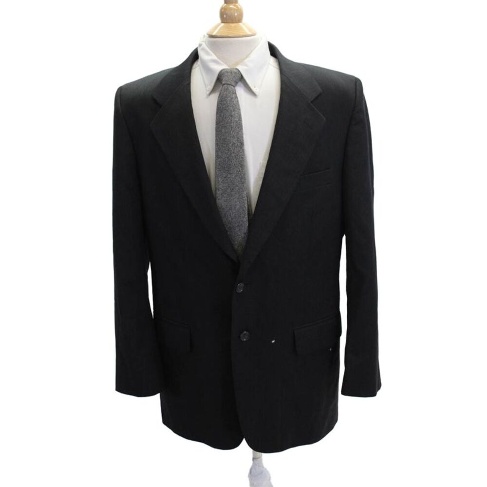 Botany Men Black 100% Wool Suit Jacket Size 40